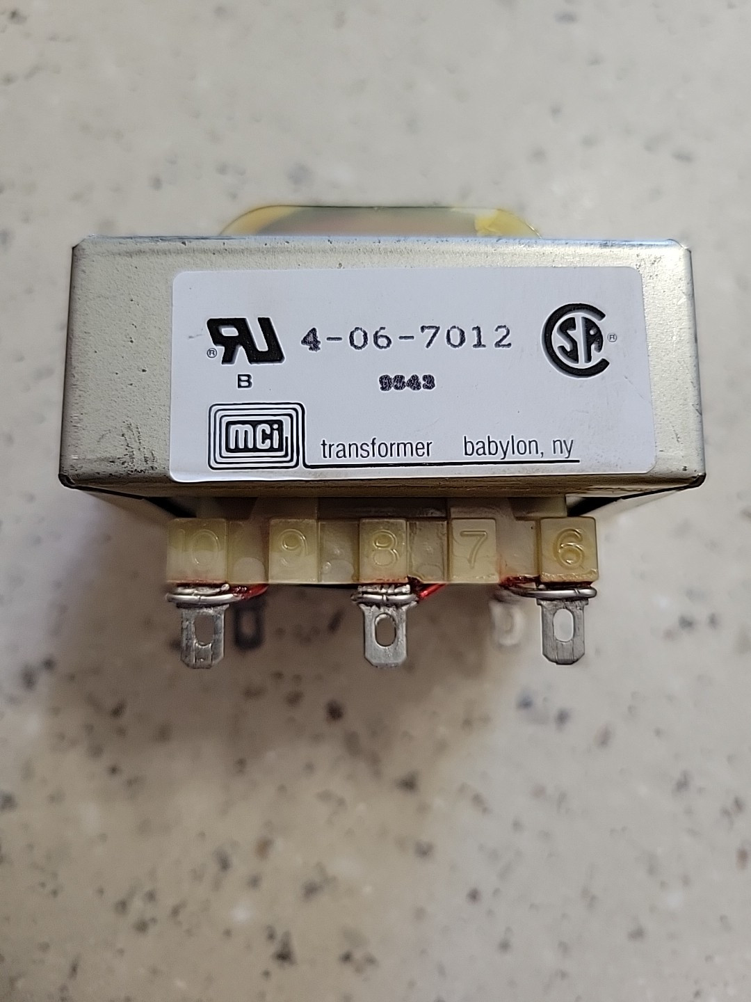 MCI Protection and Control TRANSFORMER 4-06-7012 Made In USA