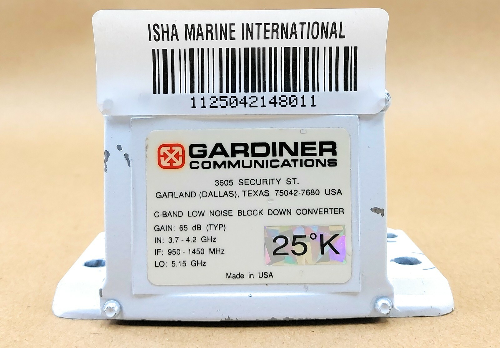 Gardiner Communications 65 dB C-Band Low Noise Block Down Converter