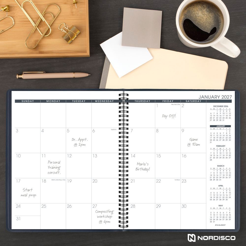 2026 At-A-Glance 70-260-20 15-Month Monthly Planner, 9 x 11″, Navy Cover