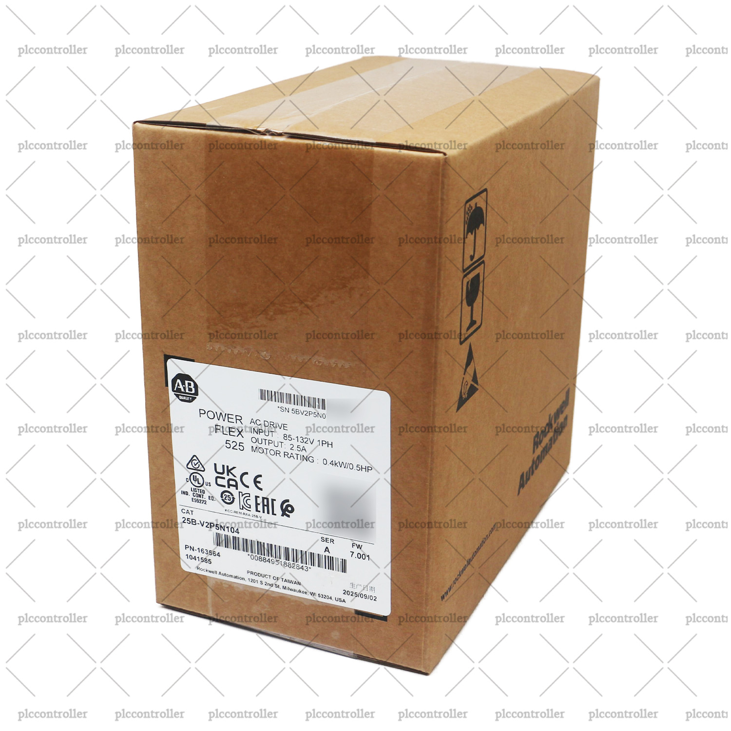 Brand New Allen Bradley 25B-V2P5N104 PowerFlex 525 0.4kW (0.5Hp) AC Drive