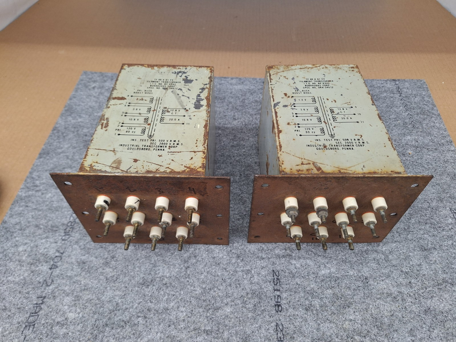 Large filament transformer 12.8 VCT 20A w buck boost windings