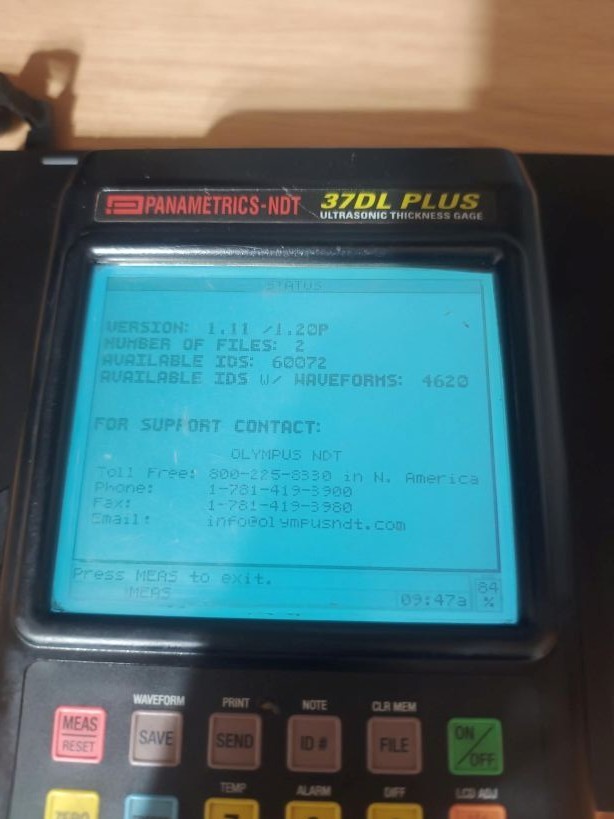 OLYMPUS Panametrics 37DL Plus Ultrasonic Thickness Gauge Tested Working
