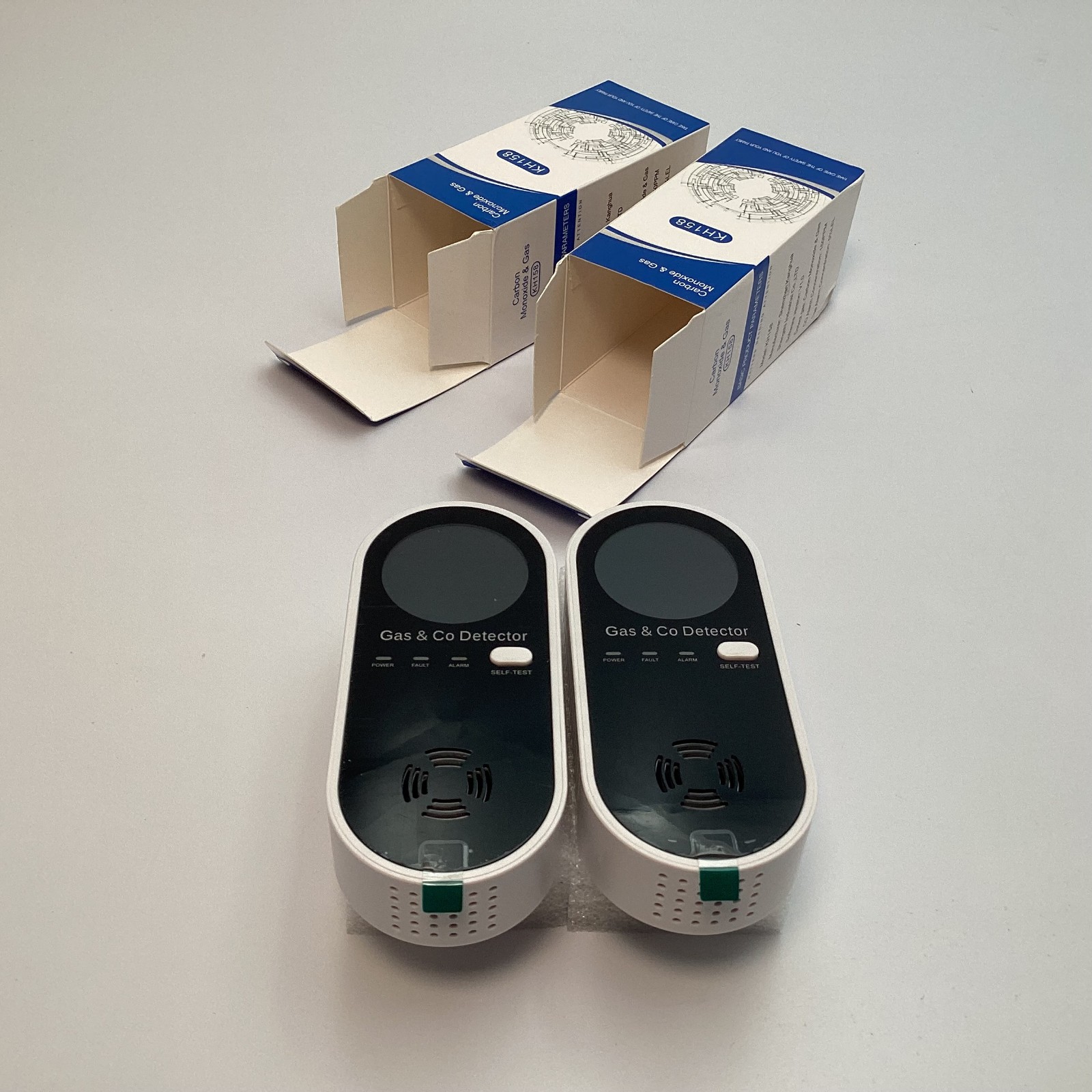 2 Pack KH158 Carbon Monoxide & Gas Detector Alarm Plug-In CO Sensor