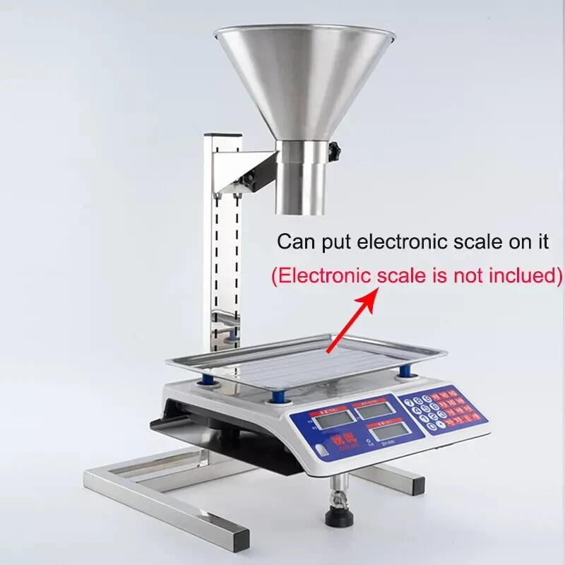 Stainless Steel Feeding Hopper with Support Stand Manual Filling Package Funnel