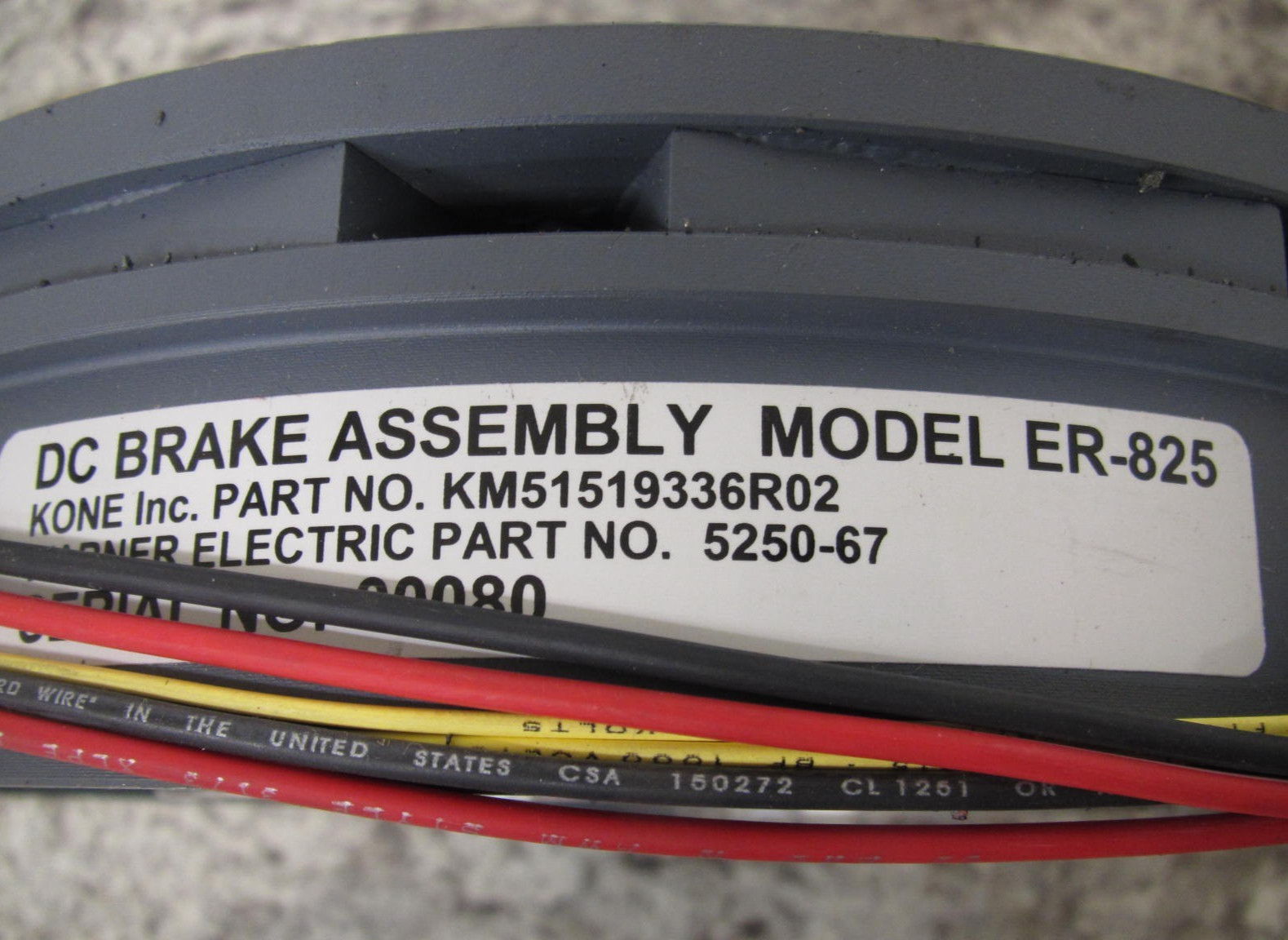 New Kone KM51519336R02 / Warner Electric ER825 / 5250-67 DC Brake Assembly