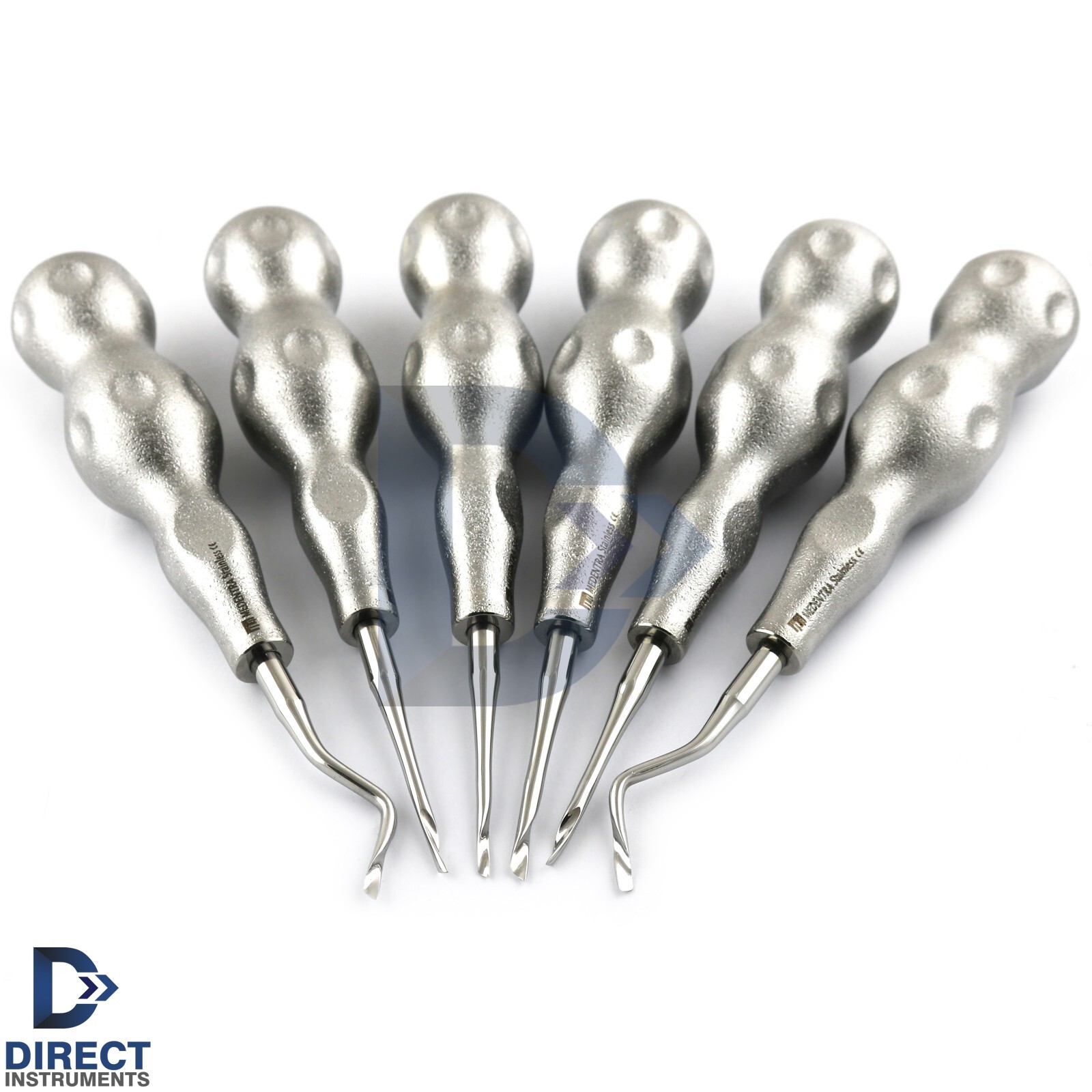 6Pcs Set Dental Twist Point Root Elevators Luxating Tooth Extraction Surgical CE