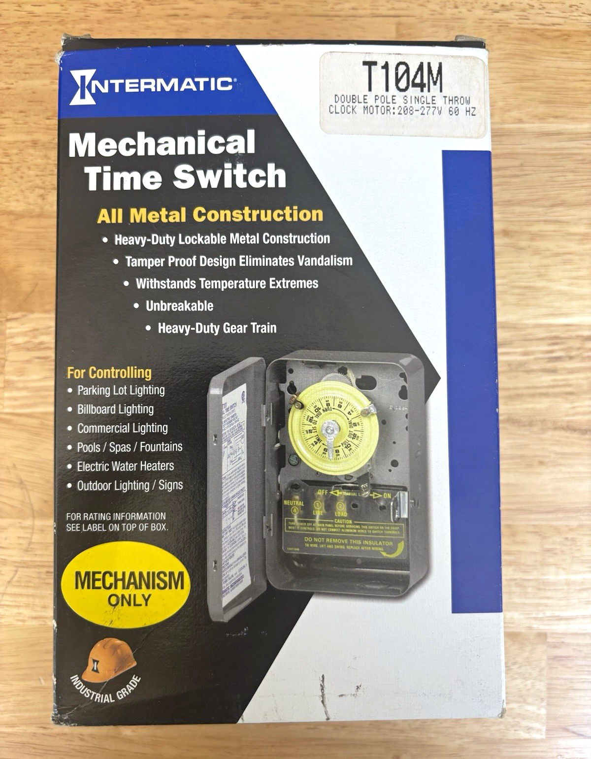 Intermatic T104M Mechanical Time Switch Mechanism Only 208-277V DPST 40A New
