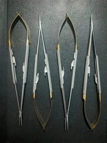 Lot of 4 Hu friedy Castroviejo Round Handle Needle Holder 7″ 18cm NH 5024R