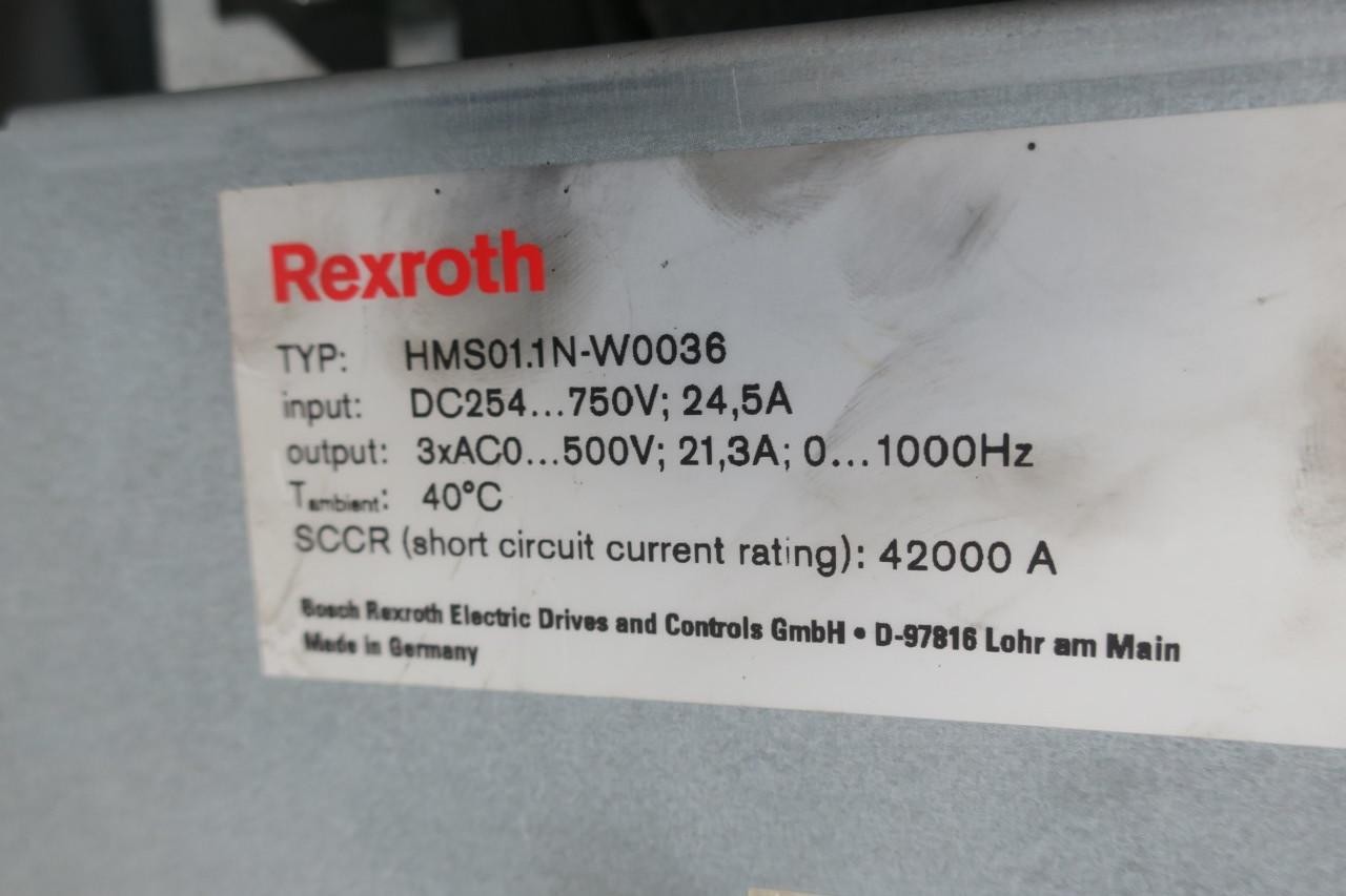 Rexroth HMS01.1N-W0036 Indradrive Servo Drive 254-750v-dc 500v-ac 3ph