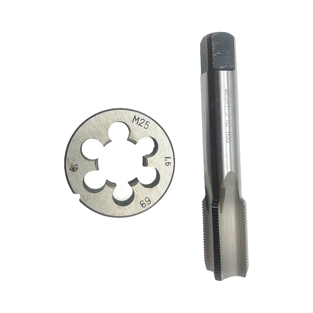 M25 x 1.5mm Tap & M25 x 1.5mm Die Metric Thread Right Hand HSS High Speed Steel