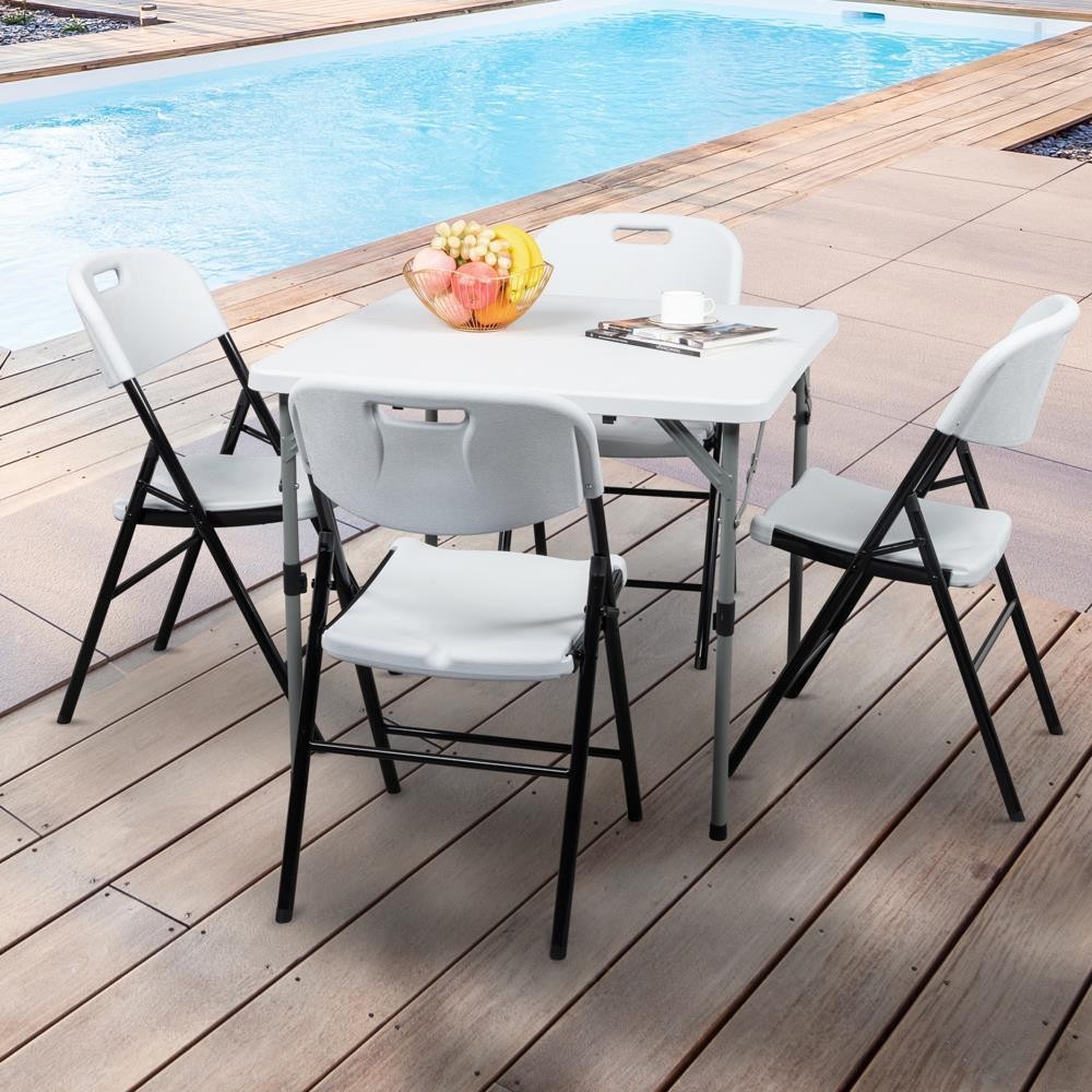 4Pack Folding Plastic Chair for Home Garden Wedding Party 330 LBS Capacity White