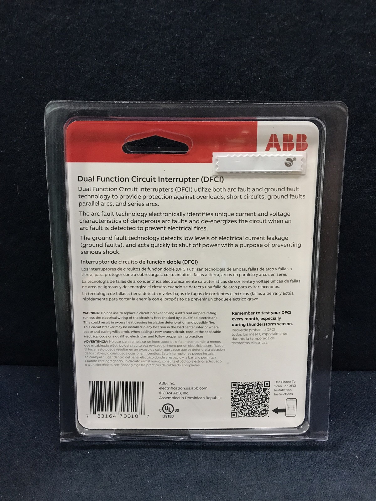 ABB ReliaHome THQL1120DFA 20 Amp 1-Pole Dual Function DFCI Circuit Breaker -NEW