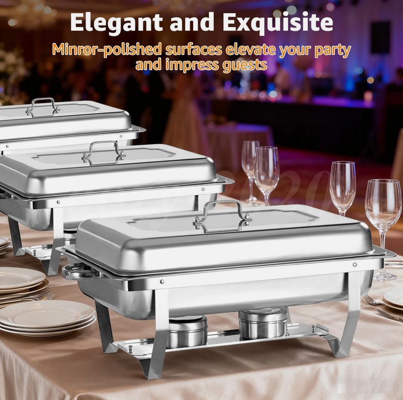2/4/6/8Pack Chafing Dish Buffet Set 316 Stainless Steel Chafer for Catering 12QT