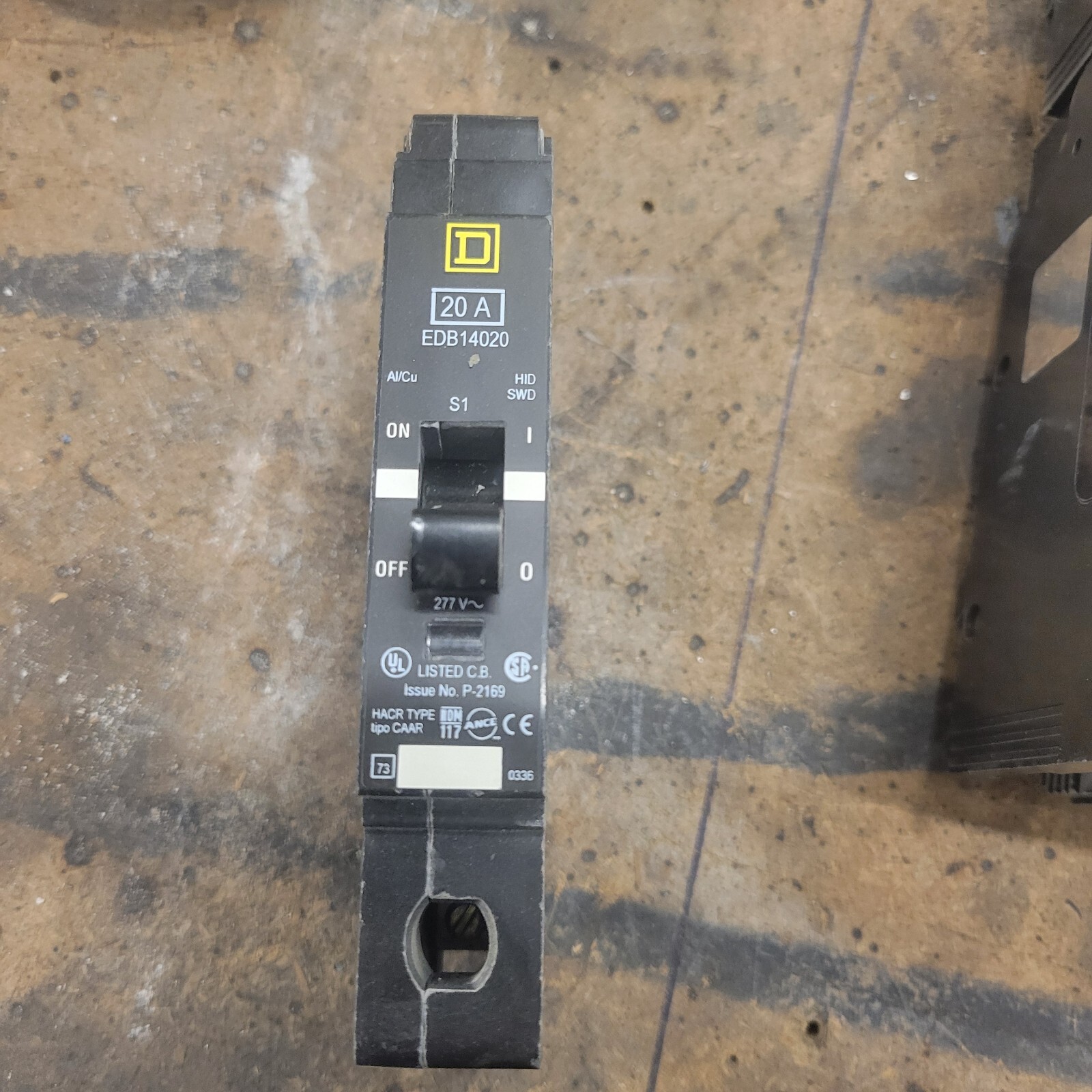 Square D EDB14020 Circuit Breaker 20A Amp 277V single 1 Pole