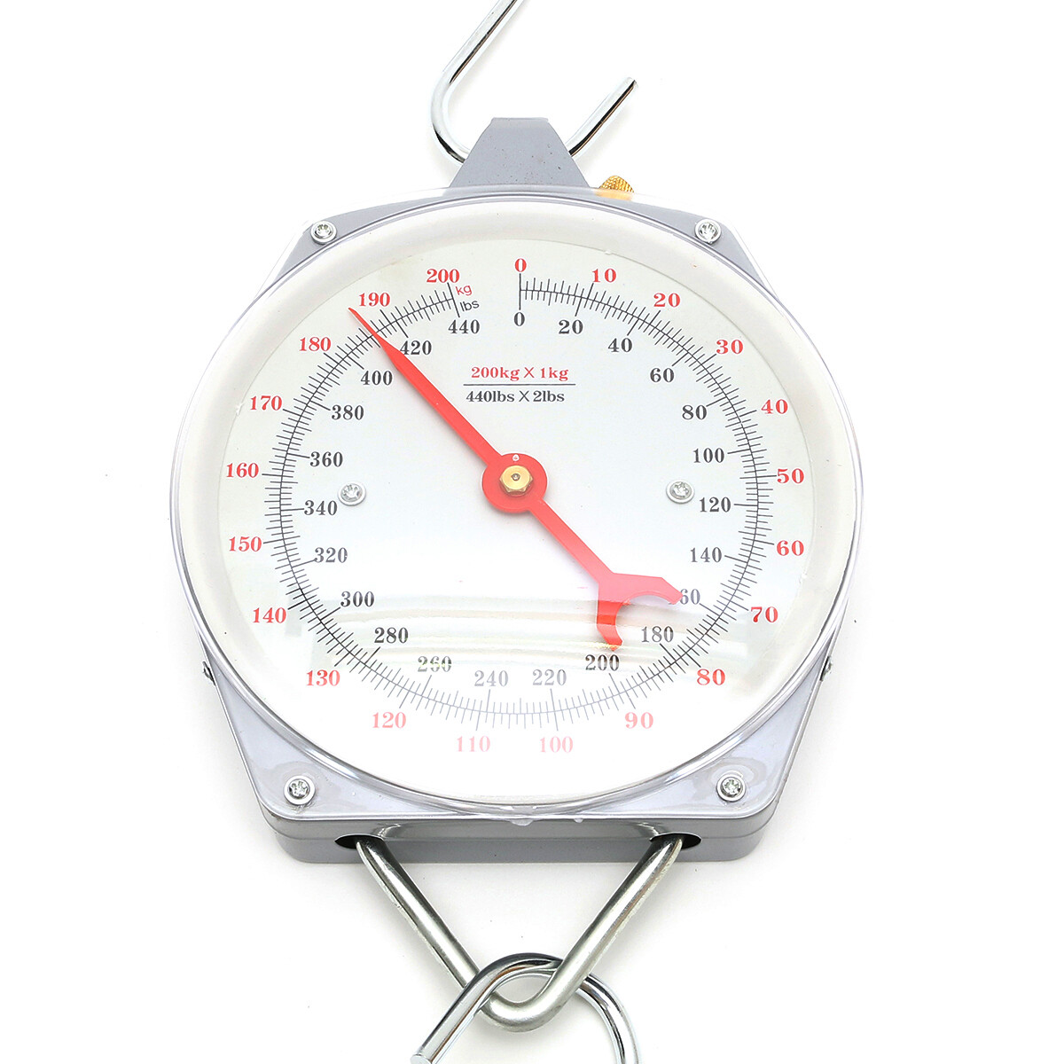 Portable 200Kg/440LBS Hang Up Spring Scale Dial Weight Accurate Hanging Scale