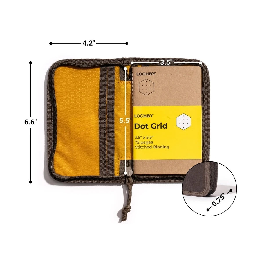LOCHBY Pocket Journal Brown | Notebook Cover | Water Resistant Waxed Canvas