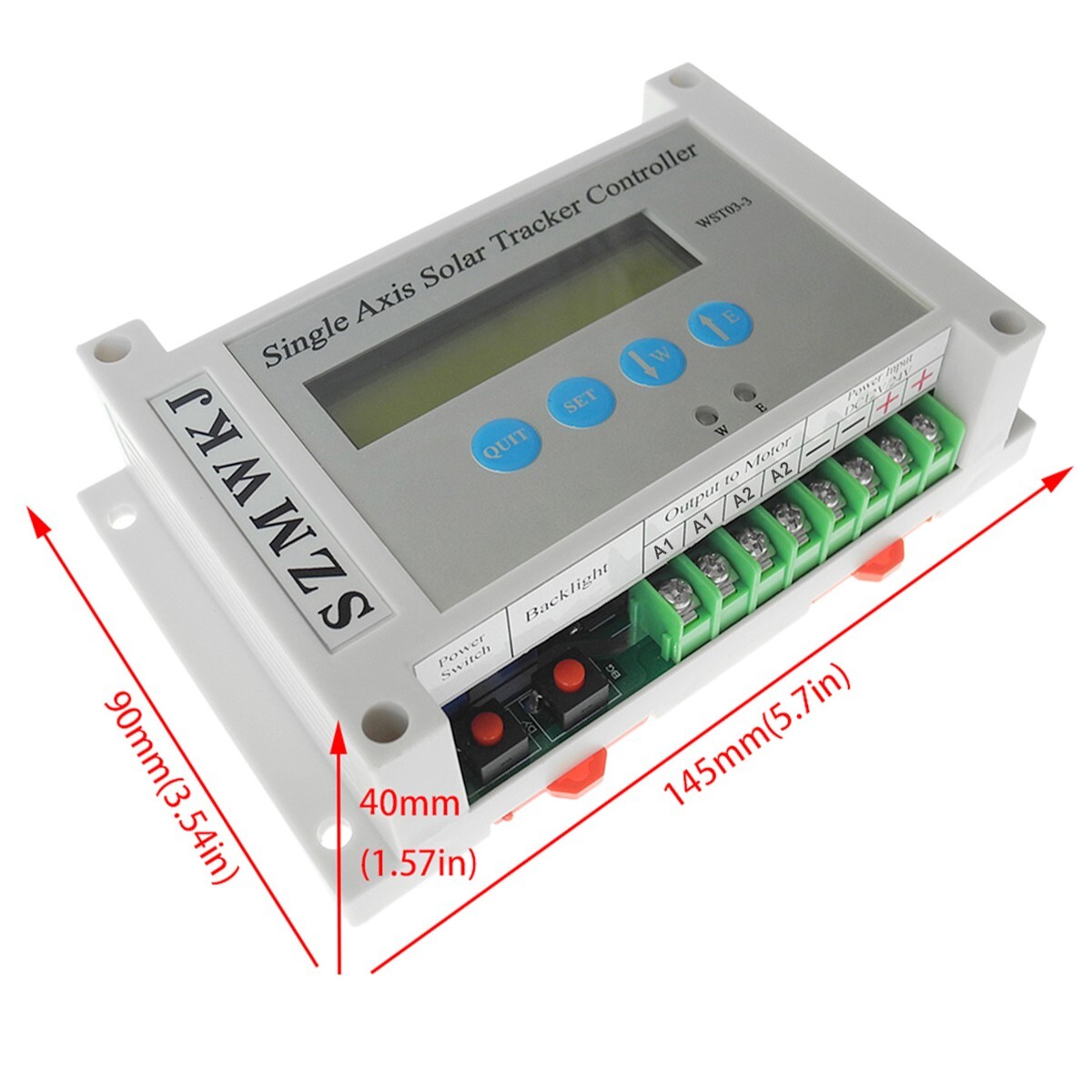 Electronic Single Axis Solar Tracker Tracking System W/ 6″ 6000N Linear Actuator
