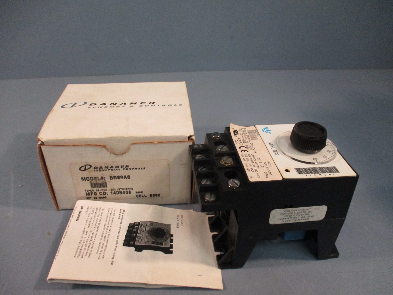 Danaher Industrial/Eagle Signal BRE9A6 Relay Timer 0-30 min on Delay 120V