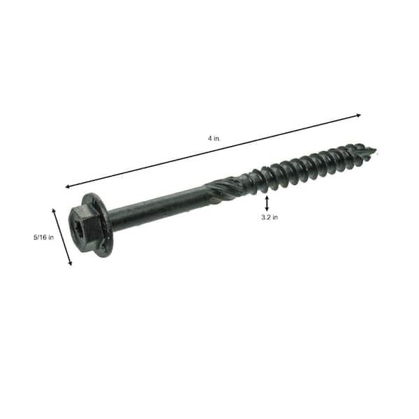 Grip-Rite 5/16 in. x 4 in. Dual Drive Washer Head Structural Screws 50 per Box