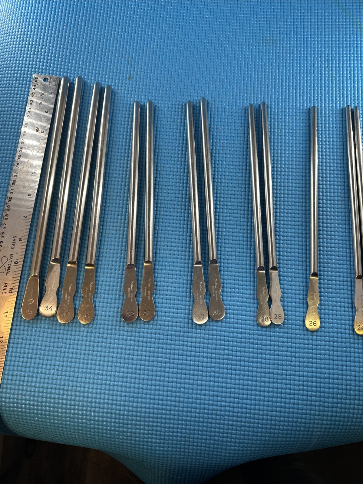 13 Each Jewet urethral sounds 11” Fr 24, 26, 28, 30, 32, 34 Fr Miltex,