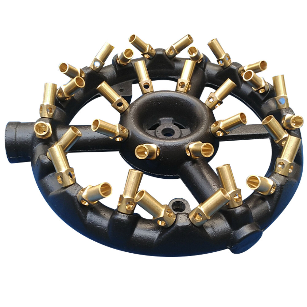 Jet Burner Natural Gas Commercial 32 Tips Cast Iron & Brass Wok Burner