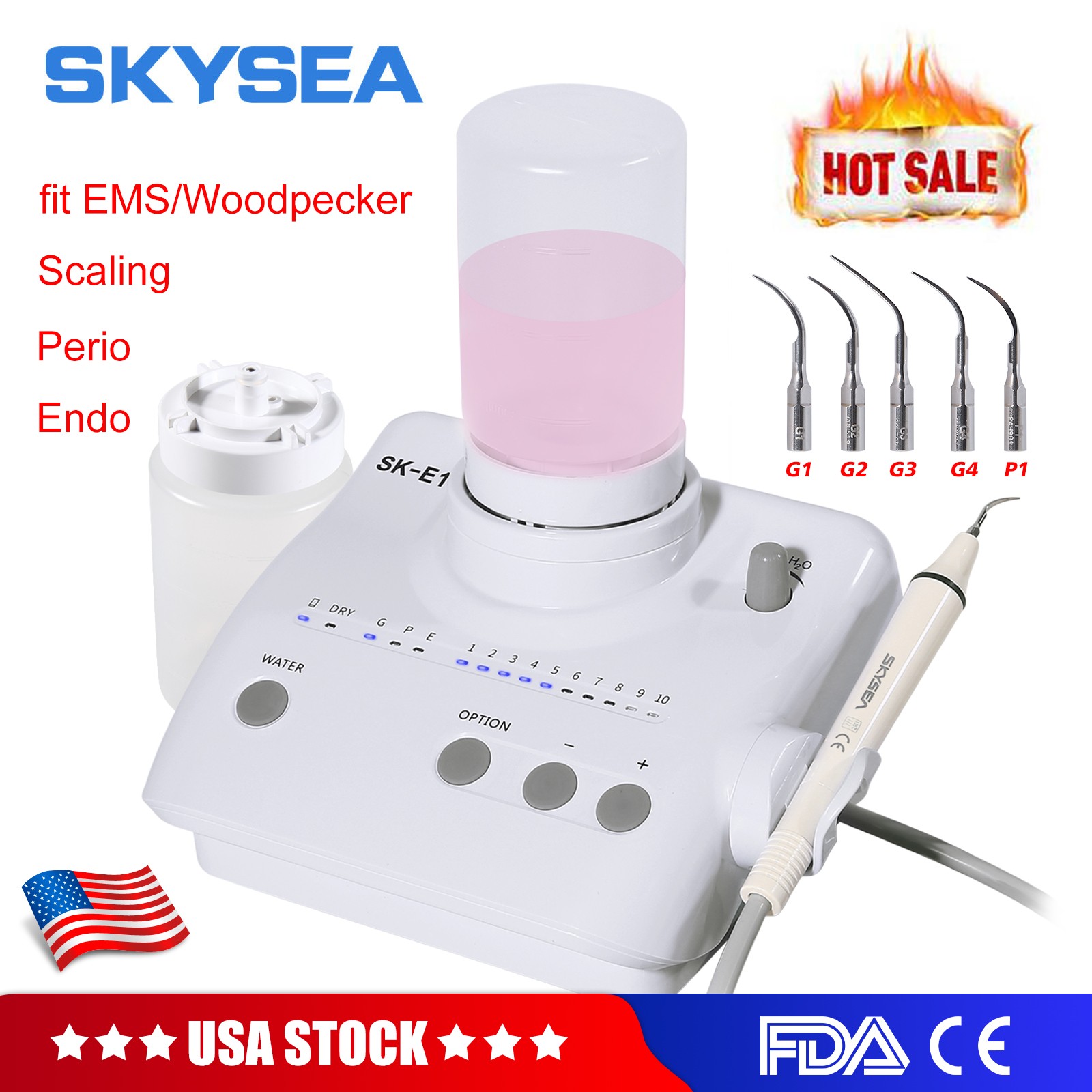 Dental Ultrasonic Piezo Scaler Handpiece Tips Torque Wrench fit EMS Woodpecker
