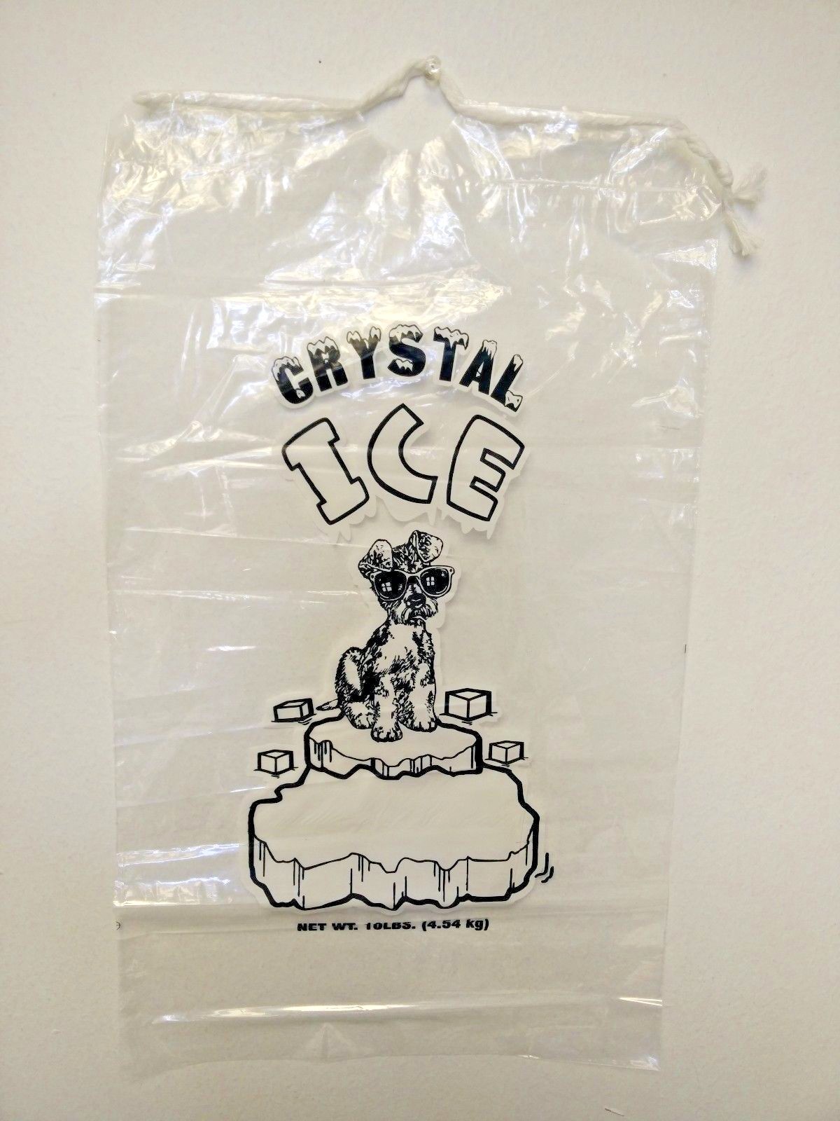 100 COMMERCIAL CRYSTAL 10 LB LBS 1.5 MIL Plastic Ice Bag Bags With Drawstring