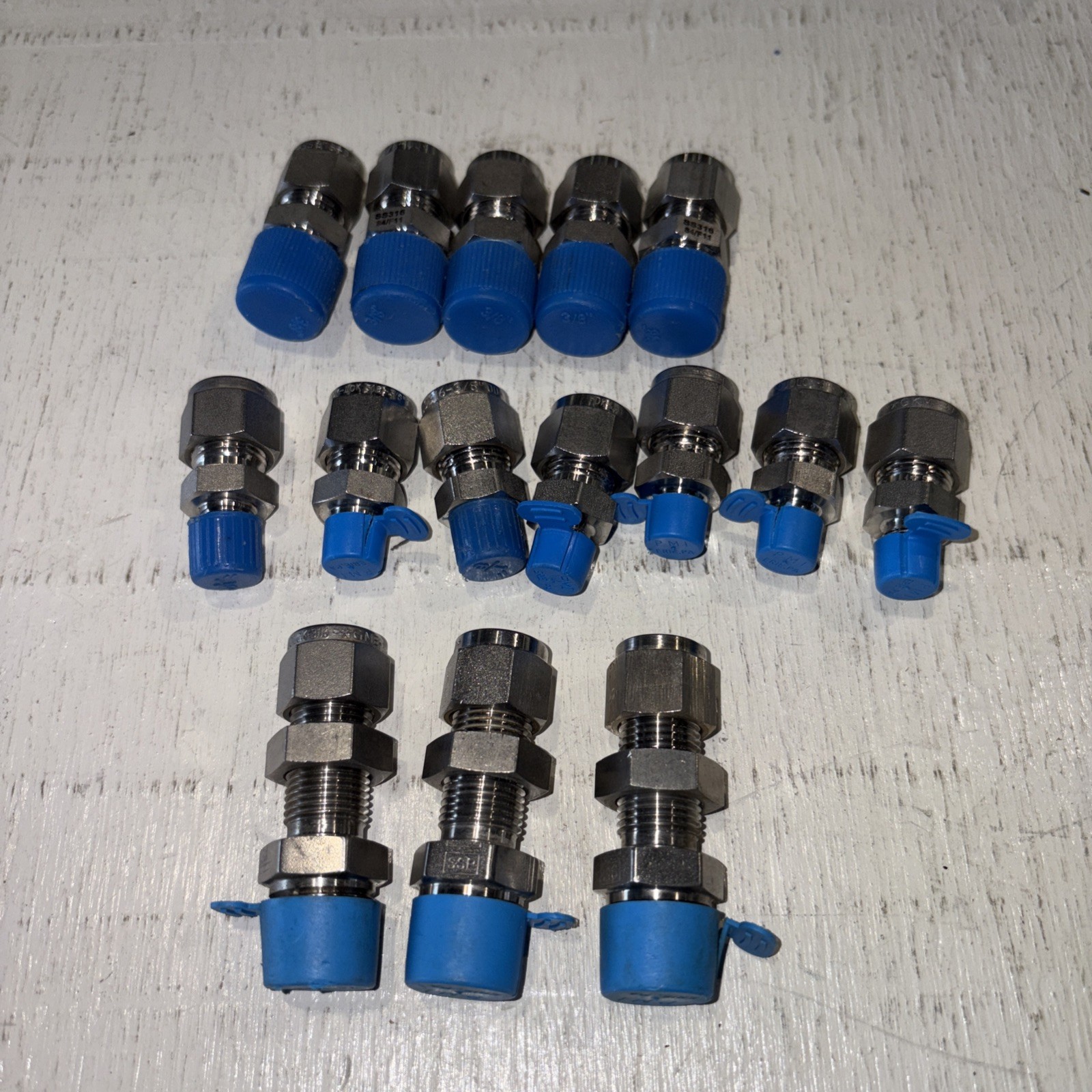 3/8 Tube fitting lot. SSP No-name 316 Reference Swagelok 600-1-6