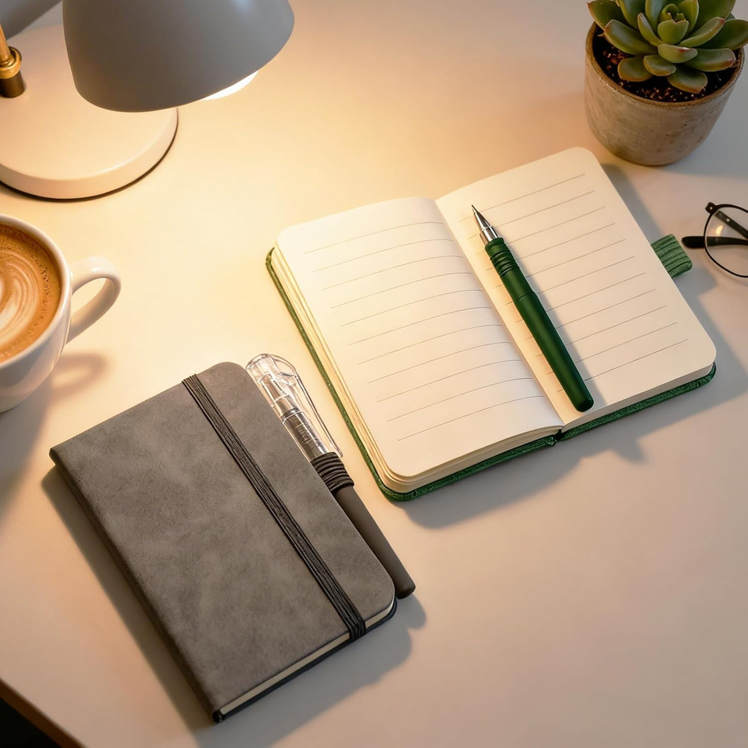 2 Pack Pocket Notebook Journals, 4.3 Inches X 3.1 Inches 200 Pages Small Notepad