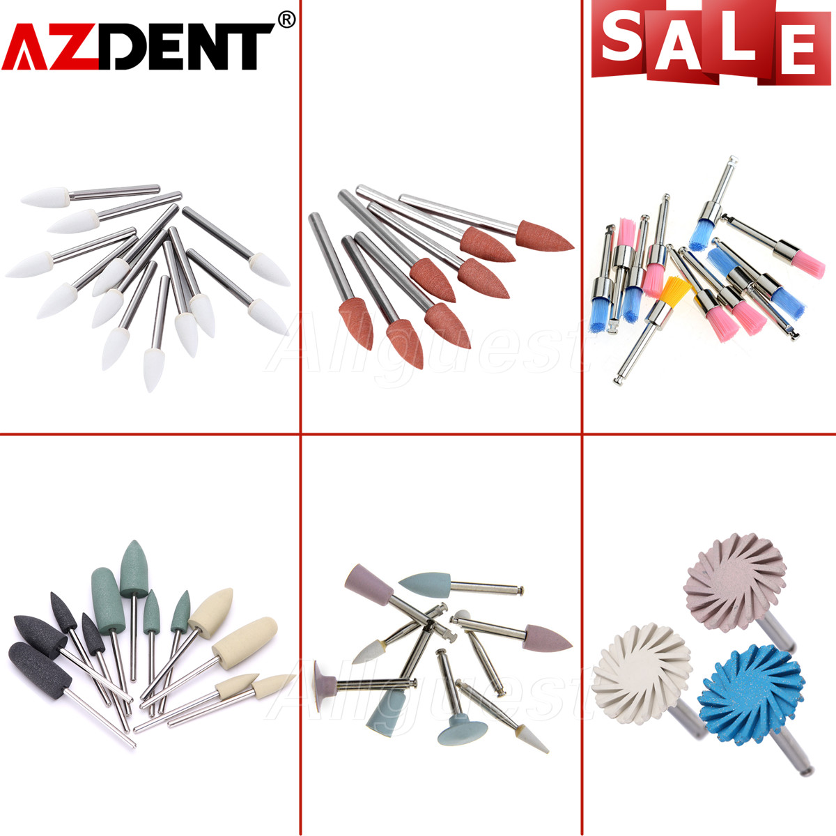Dental Composite Polishing Kit Bur Polisher Brush Cup for Low Speed Handpiece