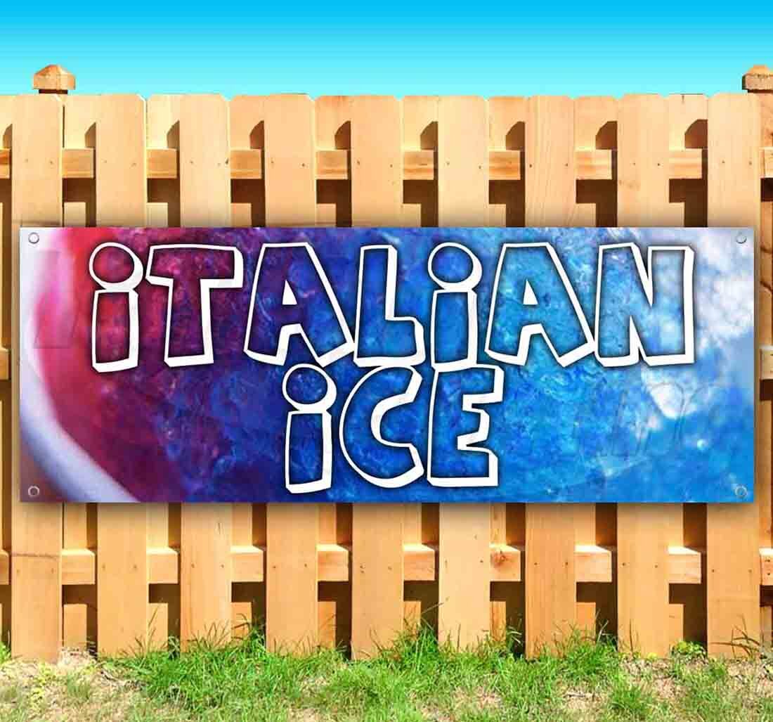 ITALIAN ICE CLEARANCE BANNER Advertising Vinyl Flag Sign INV FOOD DRINKS ICE