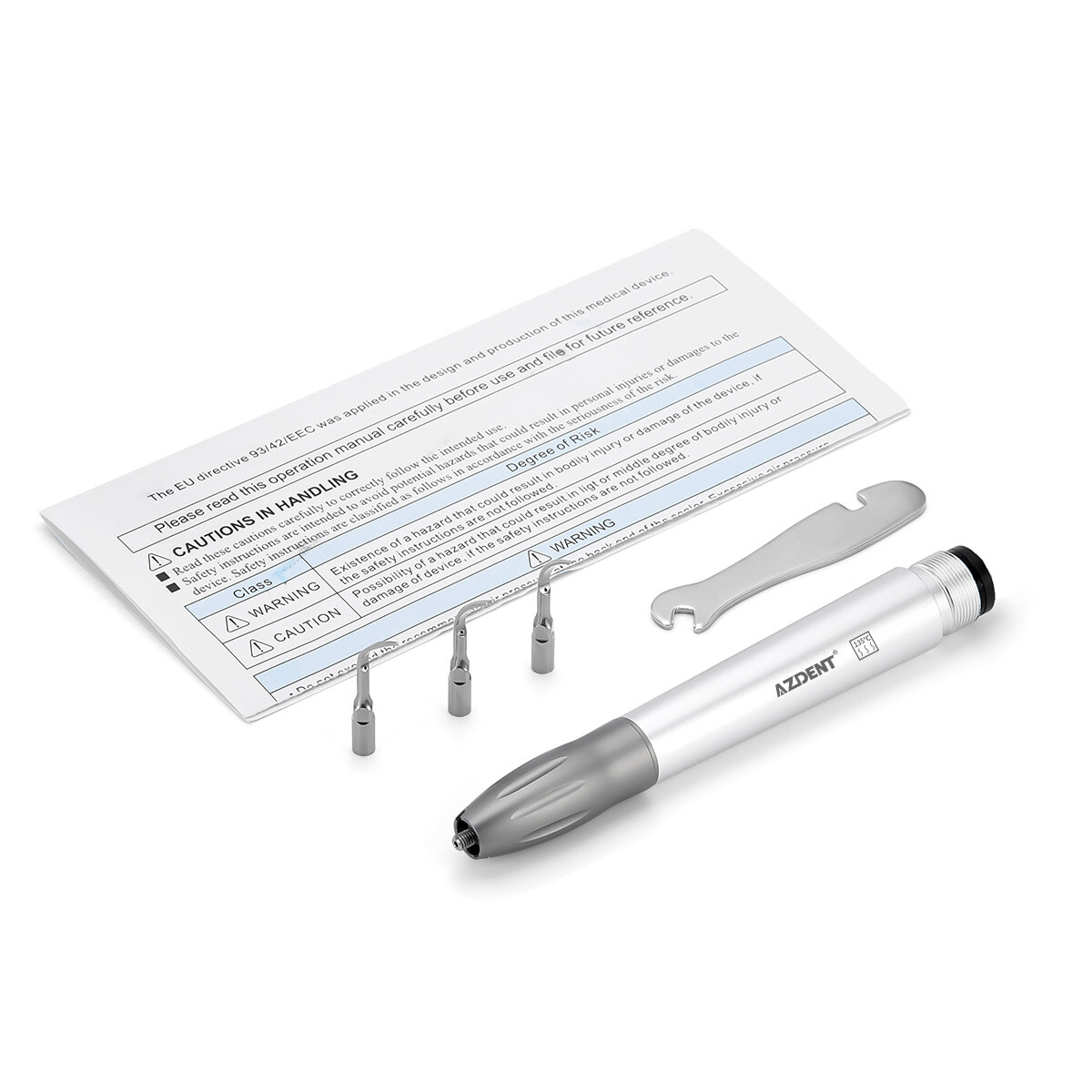 US Dental Ultrasonic Air Perio Scaler Handpiece 2/4 Hole with 3 Tips AZDENT