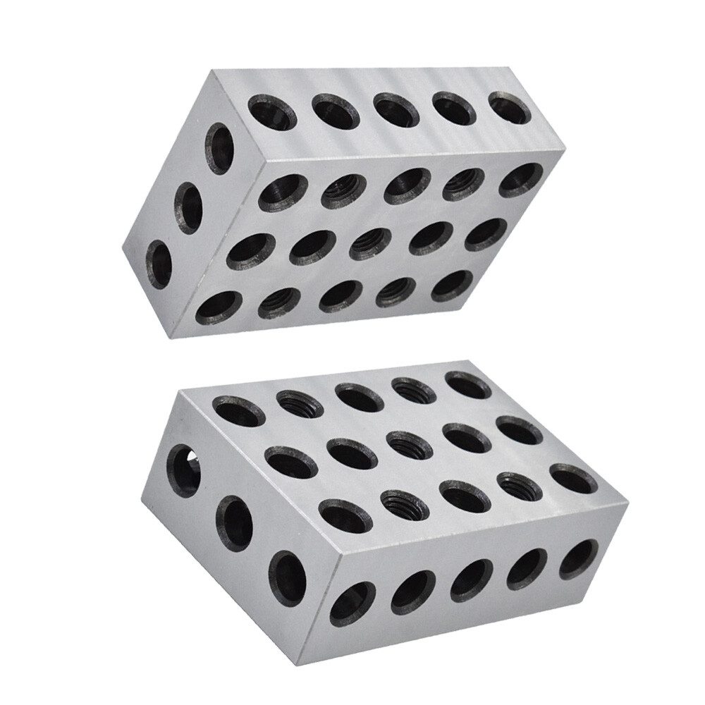 1 Pair 2-4-6 Blocks 23 Holes Matched Ultra Precision .0002″ Machinist 246 Jig
