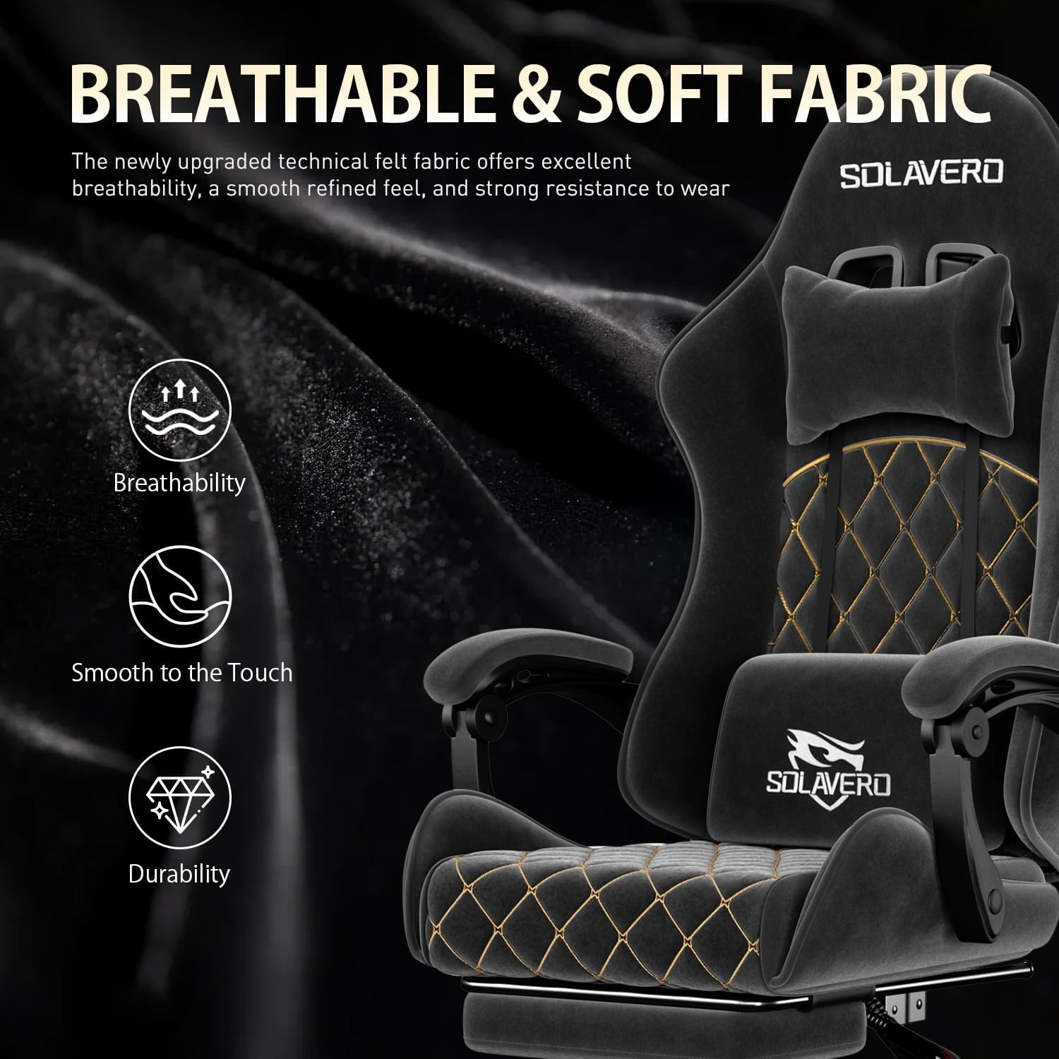 Ergonomic Gaming Chair with Footrest & Lumbar Massager, Gamer Computer Chairs