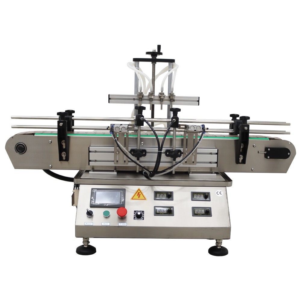 Desktop Four Head Magnetic Pump Filling Machine 4-30Bottles/min 8mm Nozzle