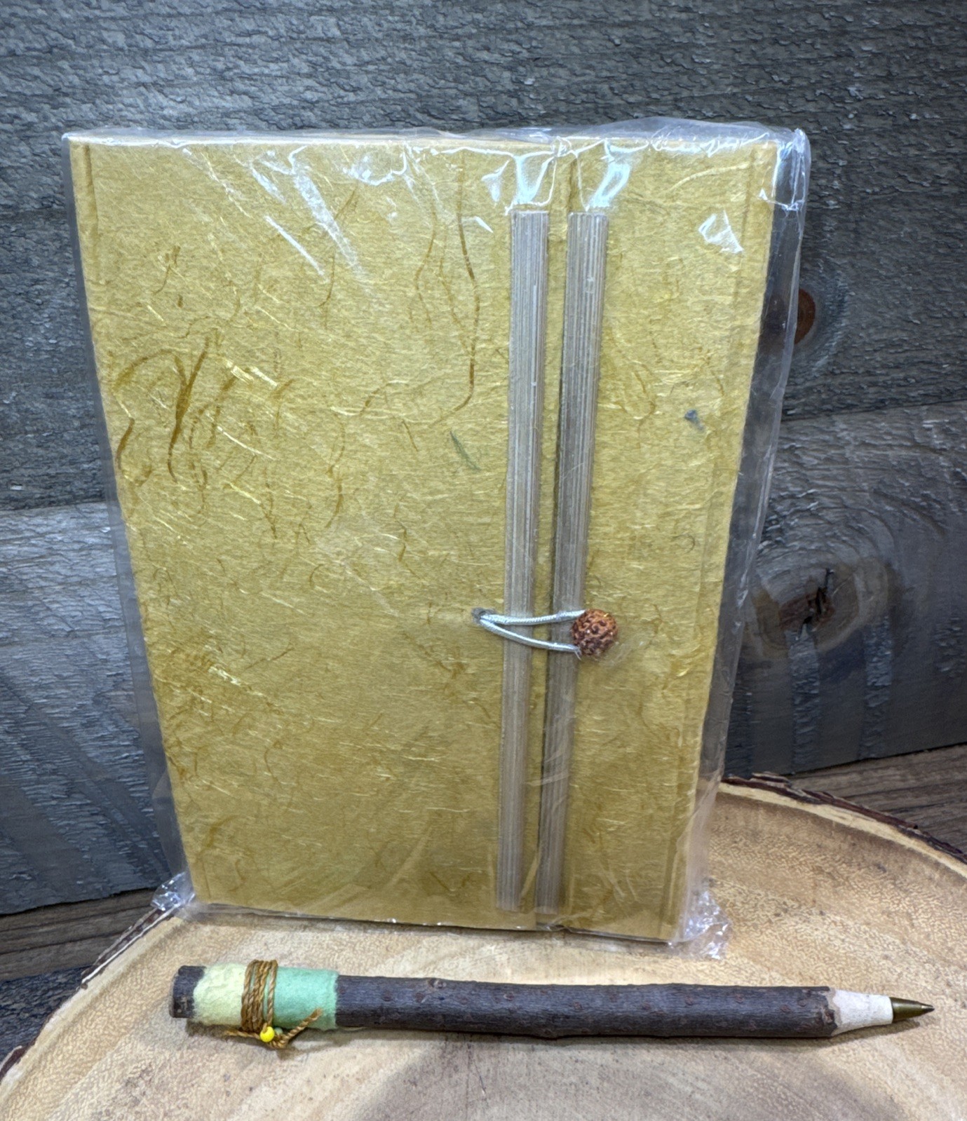 Eco Handmade Writing Yellow Journal Stationary Made In India WITH Handmade Pen