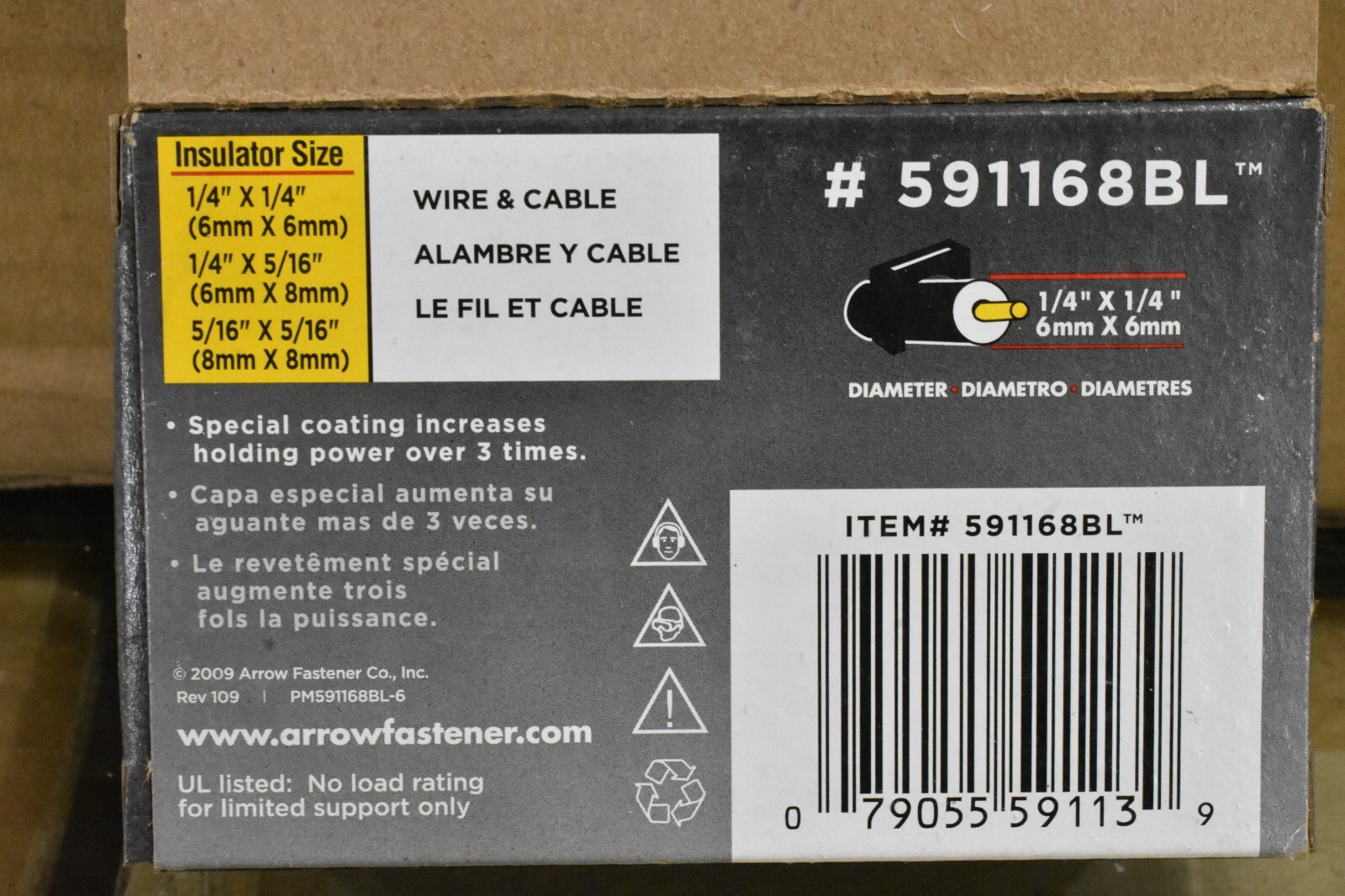600(2 packs of 300)Arrow T59 Clear Insulated Cable Staples 1/4″ x 1/4″ 591168BL