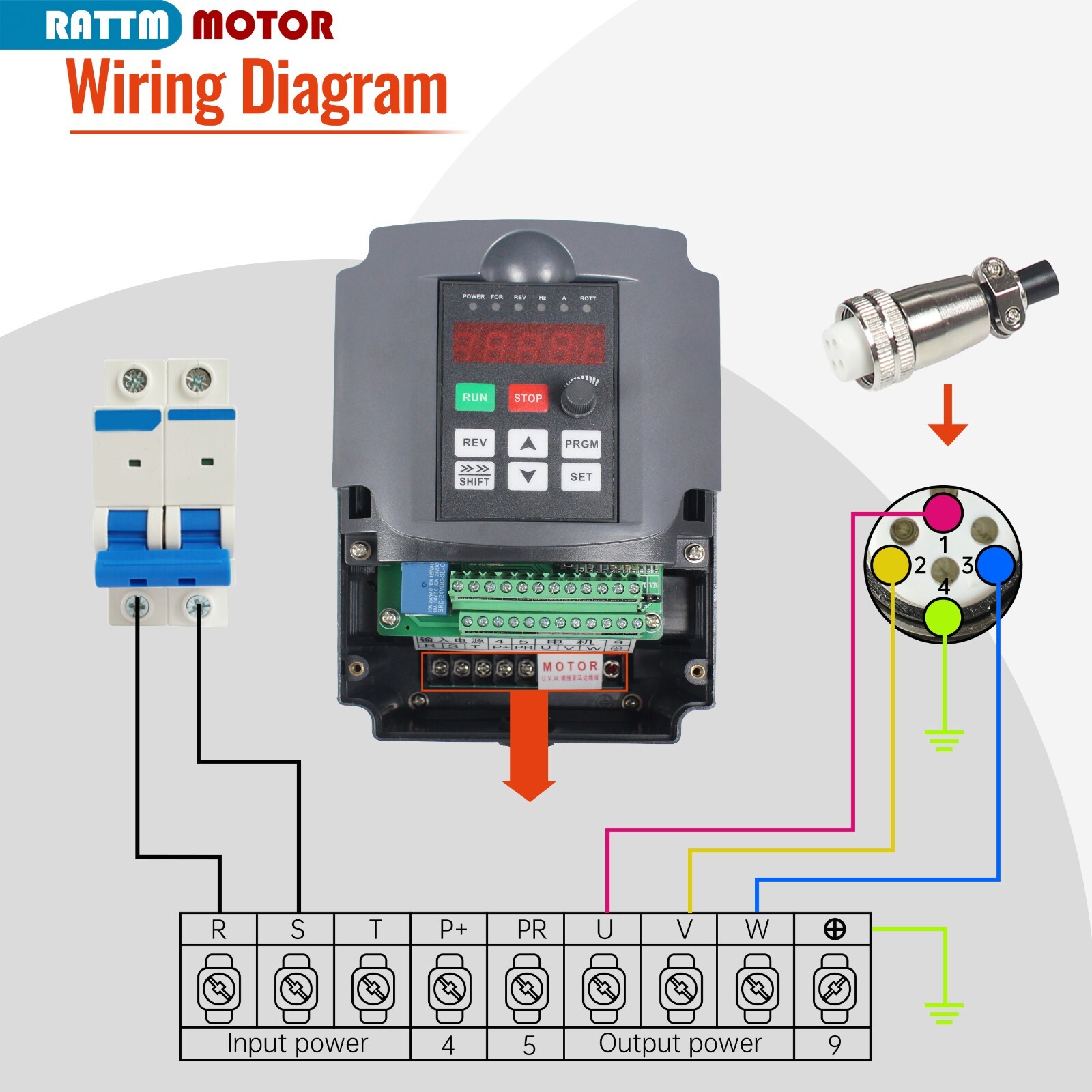 US SHIP】2.2KW 220V Water Cooled CNC Spindle Motor+VFD Driver Inverter+80mm Mount