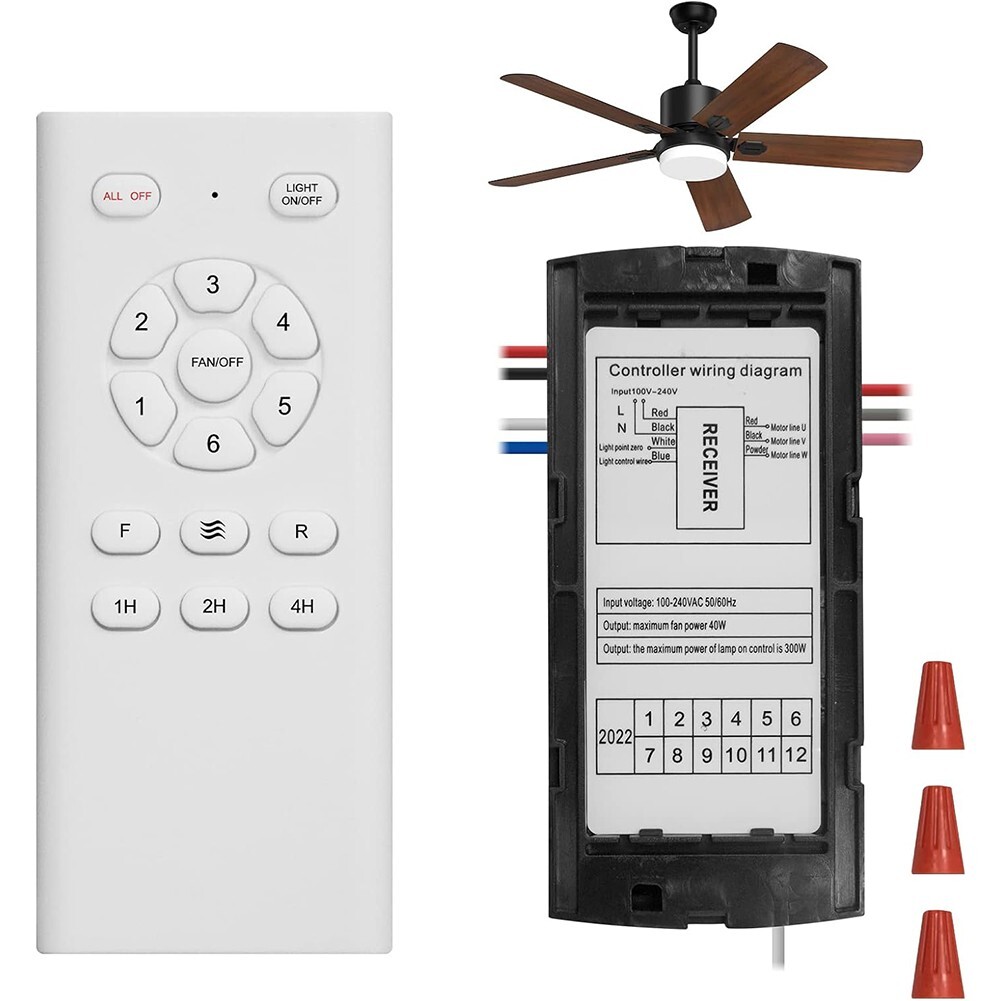DC Output Ceiling Fan Receiver With 6 Speed Remote Control Functionality