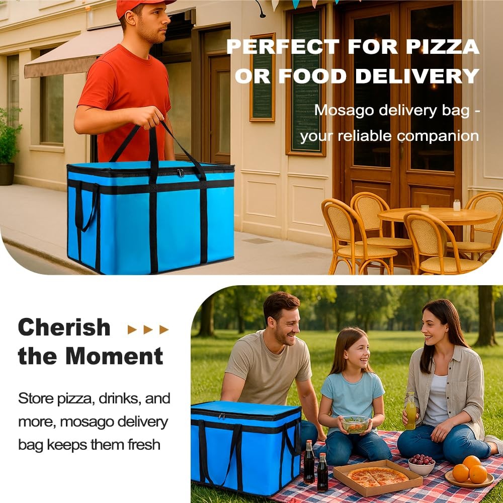 XXXL Insulated Food Delivery Bag Reusable Thermal Cooler Grocery Catering