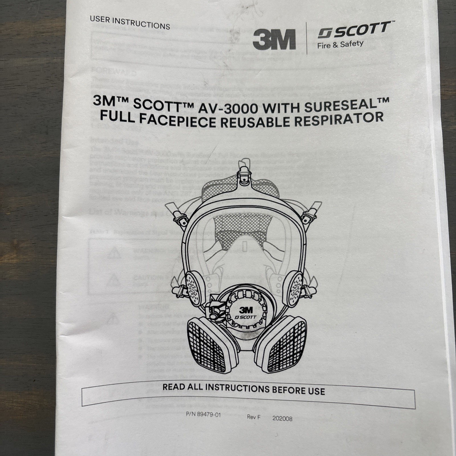 3M Scott Safety AV-3000 Full Face Respirator