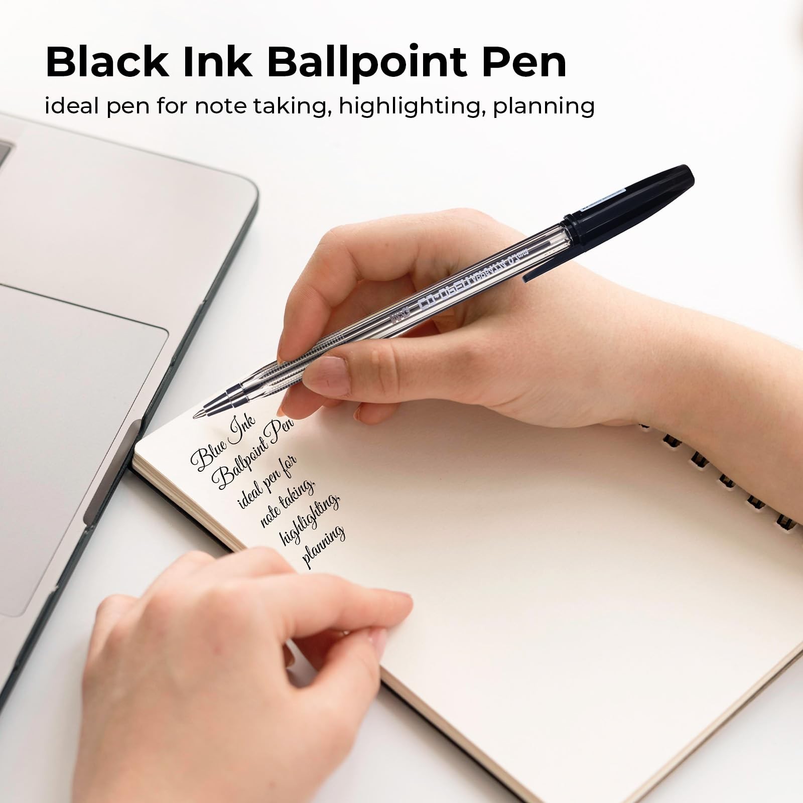 M&G Ballpoint Pens, Black Ink Ballpoint Pens Fine Point 0.7mm, Ball Point Pen…