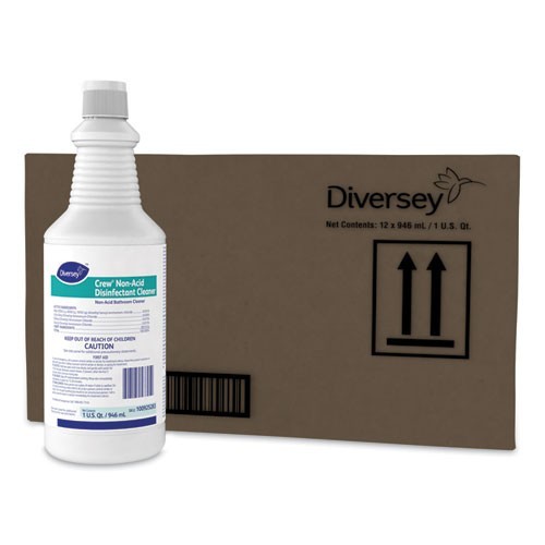 Diversey Crew Neutral Non-Acid Bowl and Bath Disinfectant, 32 oz Bottle, 12/CT