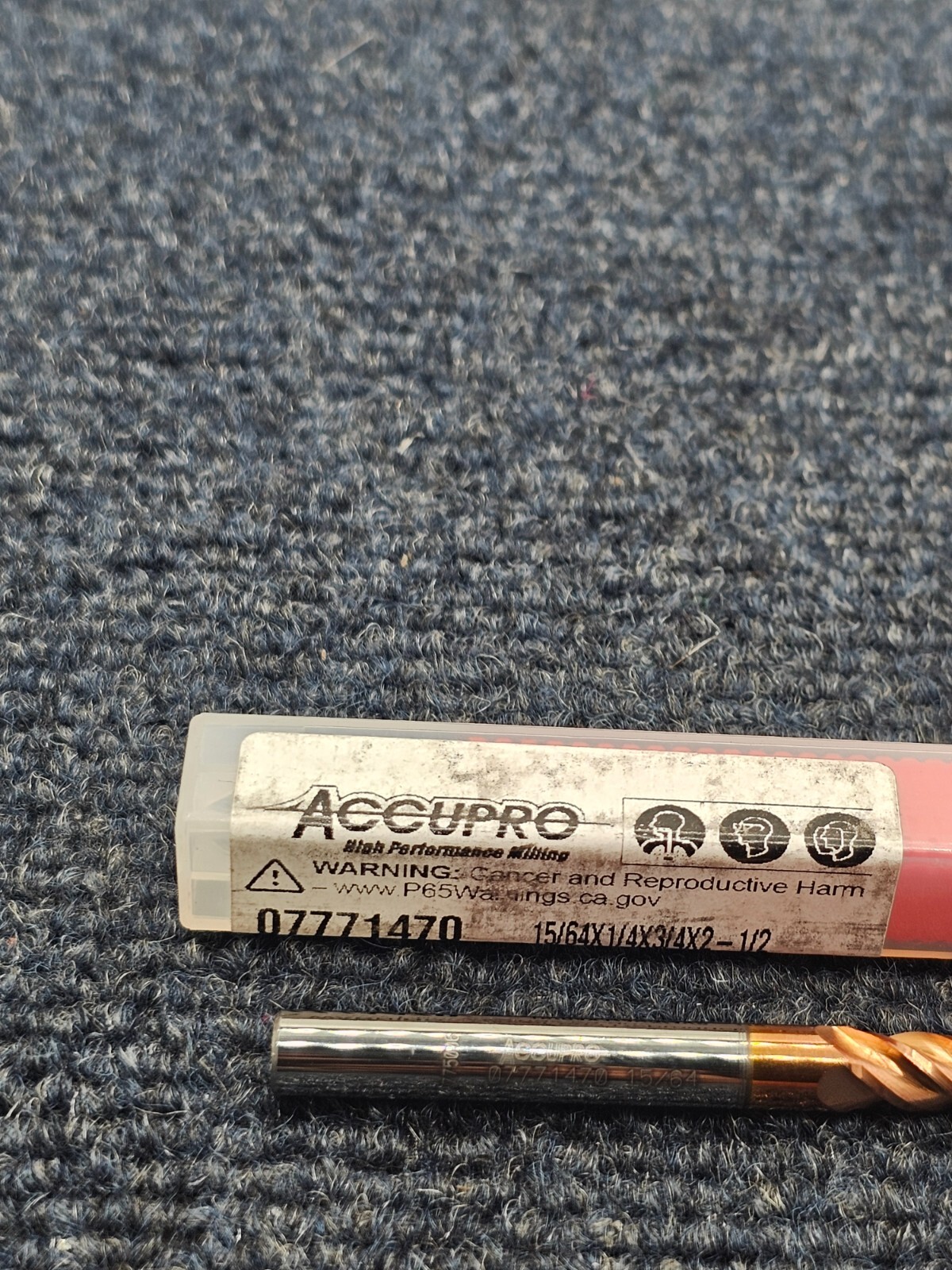 Accupro 07771470 Square End Mill: 15/64″ Dia, 3/4″ LOC, 4 Flute, Solid Carbide