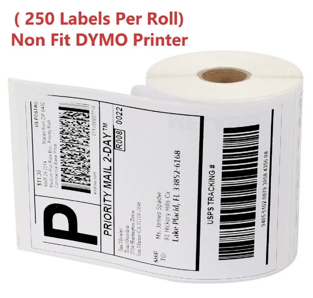 6 Rolls 4″ x 6″ Zebra 2844 Eltron ZP450 Direct Thermal Shipping 1500 Labels