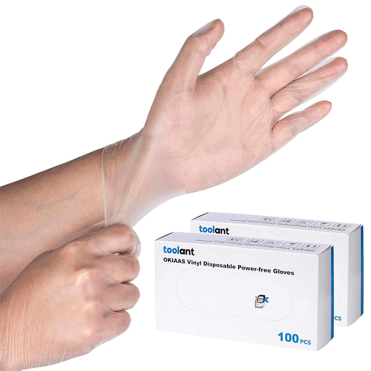 Disposable Gloves S, Food Safe, Bulk of 200 Pcs|Latex and Powder-Free Clear Viny