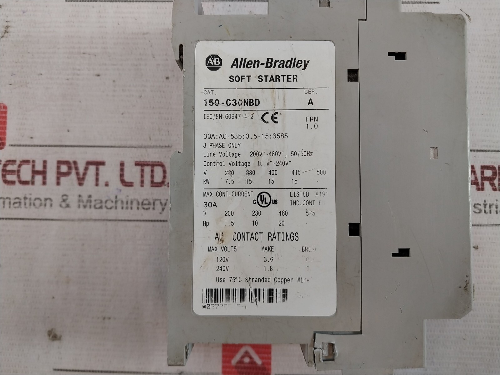 ALLEN-BRADLEY 150-C30NBD Soft Starter SMC-3 50/60HZ 30A 100V, -240V