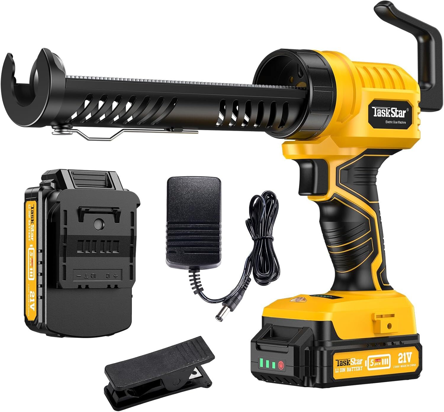 Taskstar Electric Caulking Gun Glass Glue Gun 5 Speeds Cordless Caulking Sealant
