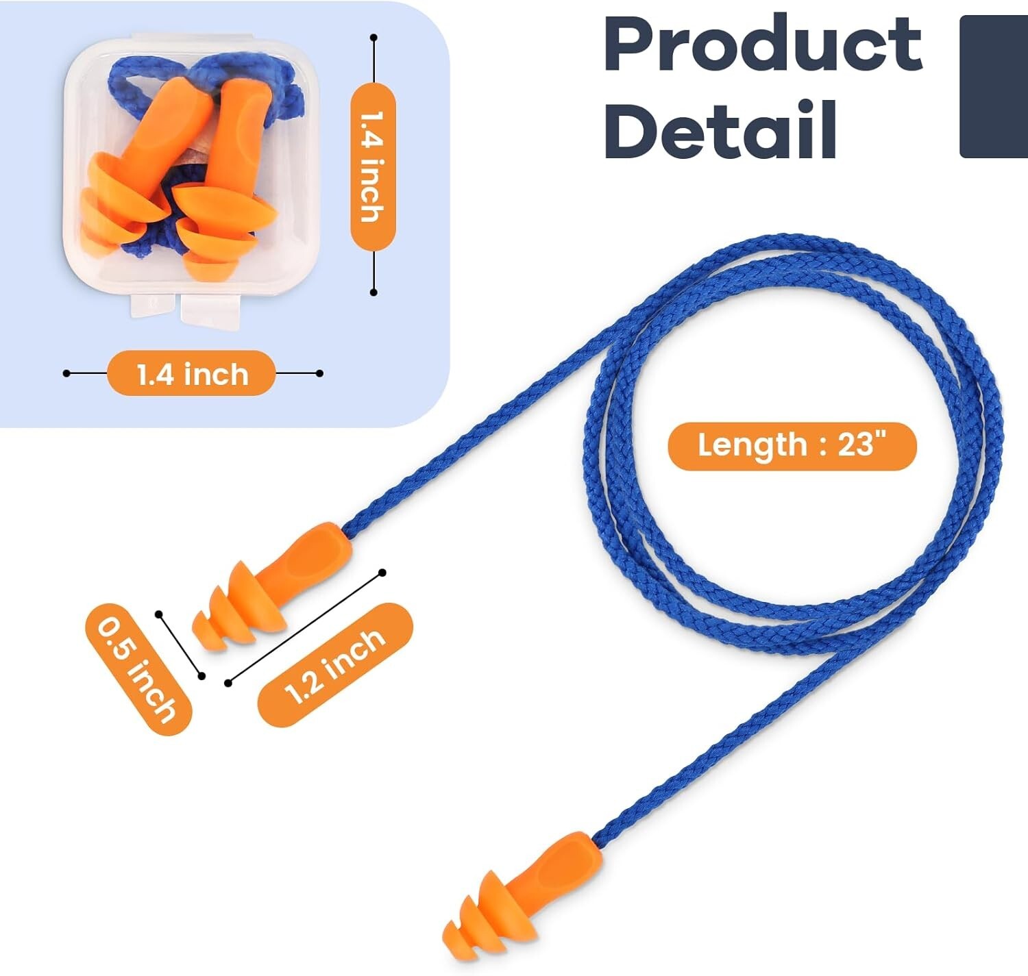 10 Pair Silicone Corded Ear Plugs Reusable Shooting Hearing Protection with Cord
