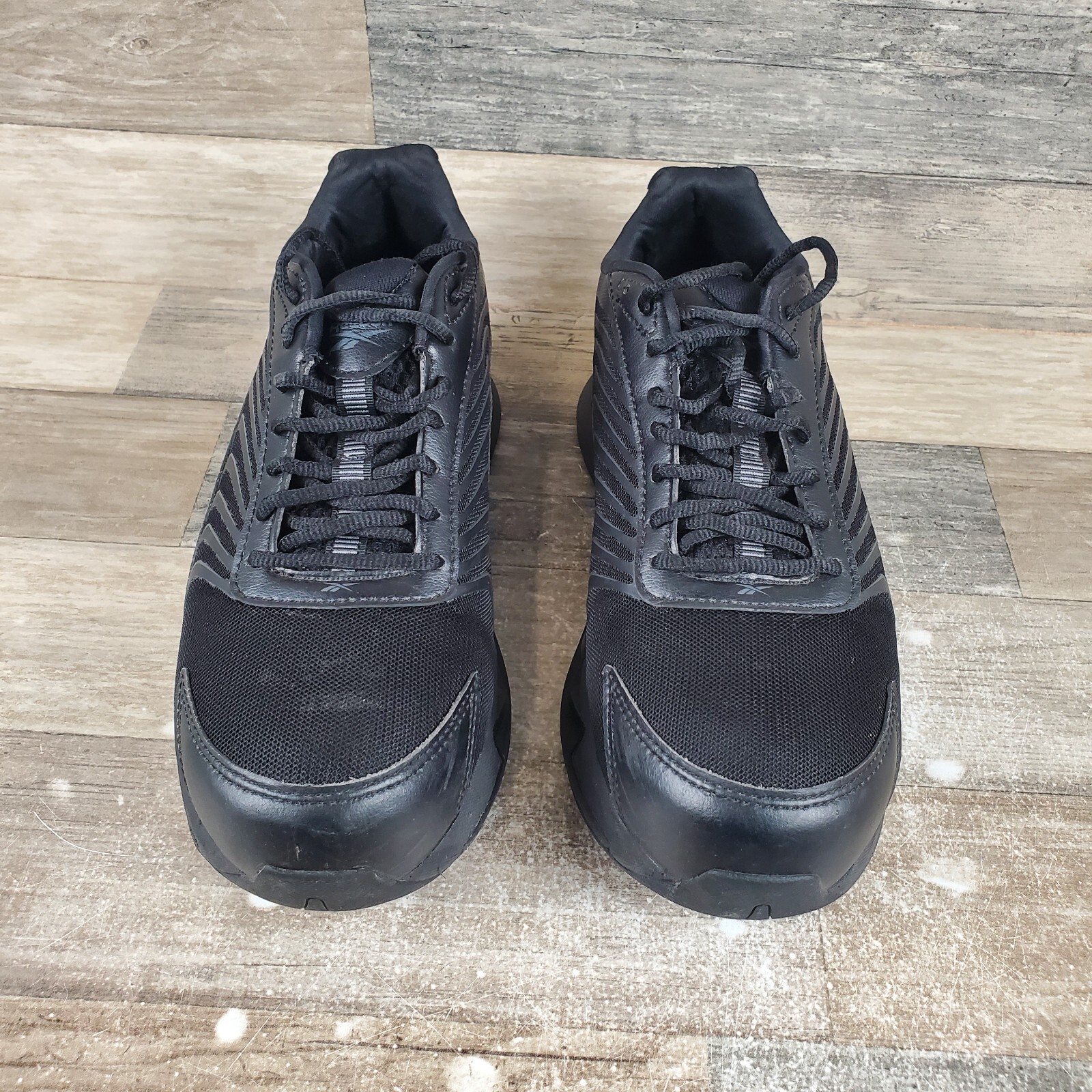 Reebok Zig Elusion Heritage Womens Work Shoes Sz 9.5 W Dark Black Composite Toe